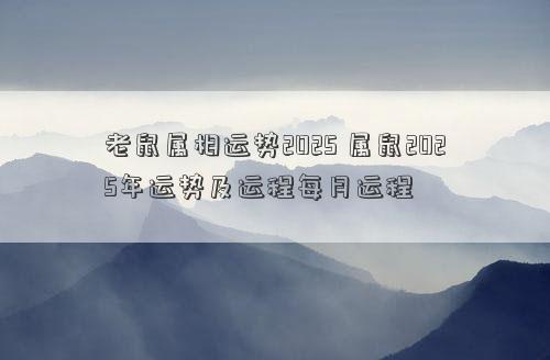 老鼠属相运势2025 属鼠2025年运势及运程每月运程