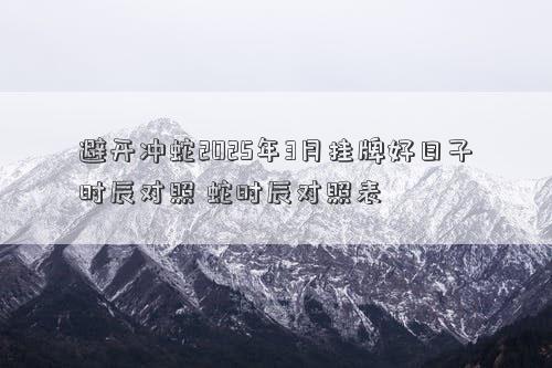 避开冲蛇2025年3月挂牌好日子时辰对照 蛇时辰对照表