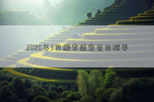 2025年3月搬家适宜吉日探寻