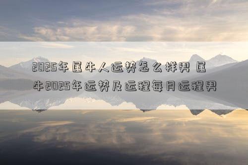 2025年属牛人运势怎么样男 属牛2025年运势及运程每月运程男