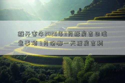 避开害牛2025年3月拆房吉日注意事项 3月份哪一天拆房吉利