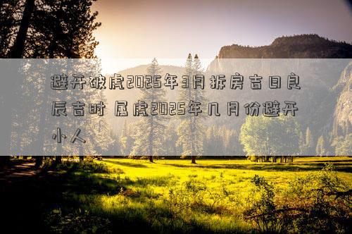 避开破虎2025年3月拆房吉日良辰吉时 属虎2025年几月份避开小人