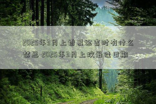 2025年3月上香复诊吉时有什么禁忌 2025年3月上坟最佳日期