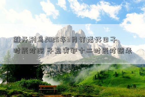 避开刑马2025年3月订婚好日子时辰对照 子丑寅卯十二时辰对照表