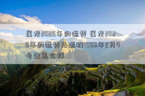 属龙2025年的运势 属龙2025年的运势及运程1988年2月4号生怎么样
