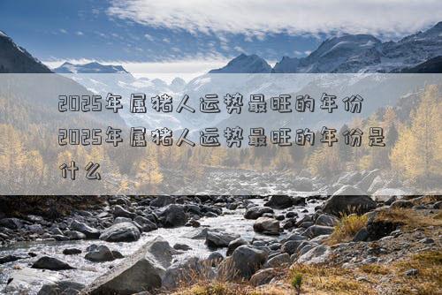 2025年属猪人运势最旺的年份 2025年属猪人运势最旺的年份是什么