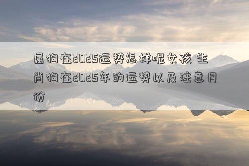 属狗在2025运势怎样呢女孩 生肖狗在2025年的运势以及注意月份