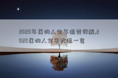 2025年属狗人全年运势详解,2025属狗人全年大运一览