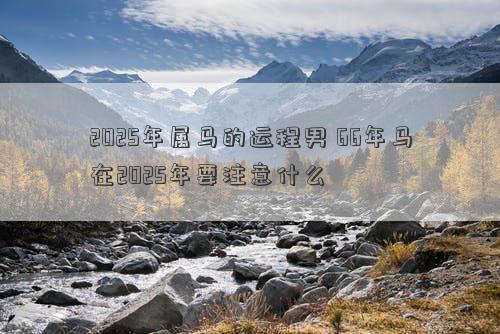 2025年属马的运程男 66年马在2025年要注意什么