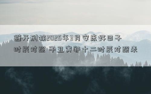 避开刑猴2025年3月安床好日子时辰对照 子丑寅卯十二时辰对照表