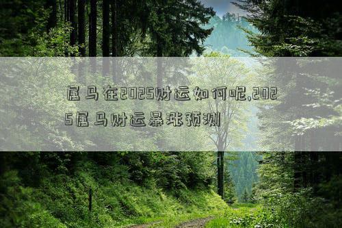 属马在2025财运如何呢,2025属马财运暴涨预测