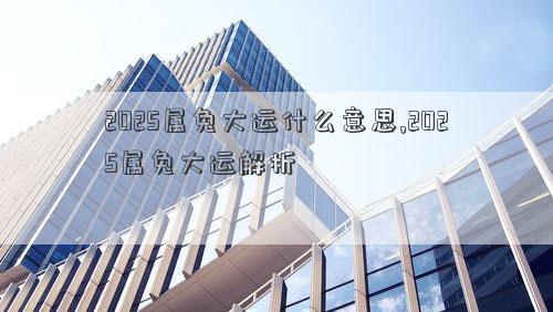 2025属兔大运什么意思,2025属兔大运解析