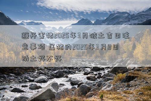 避开害猪2025年3月破土吉日注意事项 属猪的2025年3月9日动土好不好