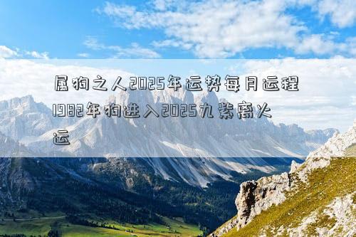 属狗之人2025年运势每月运程 1982年狗进入2025九紫离火运