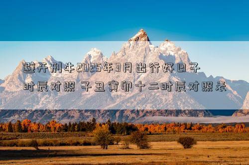 避开刑牛2025年3月出行好日子时辰对照 子丑寅卯十二时辰对照表