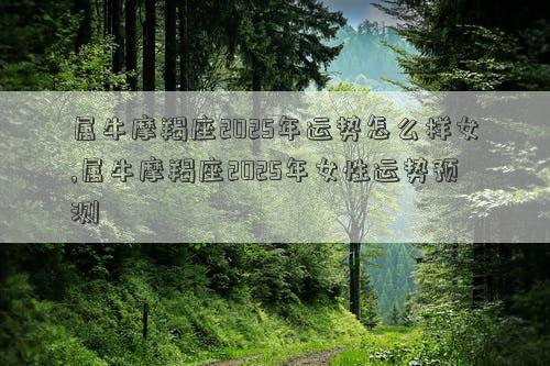 属牛摩羯座2025年运势怎么样女,属牛摩羯座2025年女性运势预测