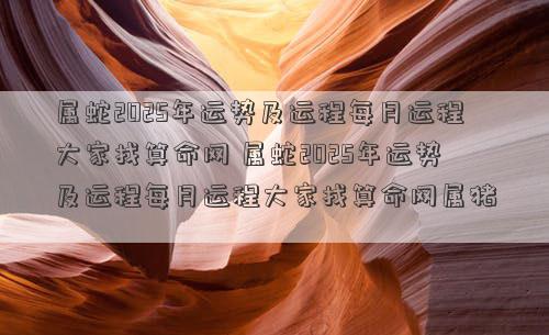 属蛇2025年运势及运程每月运程大家找算命网 属蛇2025年运势及运程每月运程大家找算命网属猪