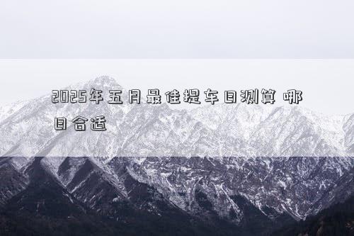 2025年五月最佳提车日测算 哪日合适